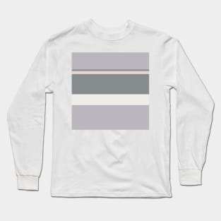 A fine layout of Alabaster, Grey, Silver and Light Grey stripes. Long Sleeve T-Shirt